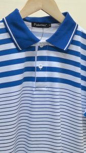 Palettes Mens Striped Polo Shirt Short Sleeve Polo Shirt for Men Classic Stripes Korean Style Collared Shirt #7715