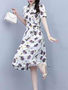 DAIXIANGFEIZI | Waist-defining A-line Mom-friendly Short Sleeve Dress