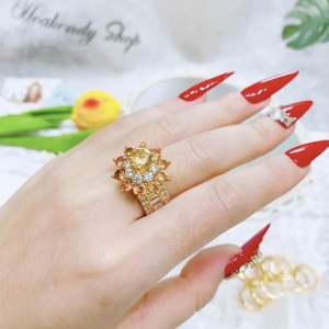 Nhẫn nữ hột trà gắn đá siêu sáng Kami ( N355)