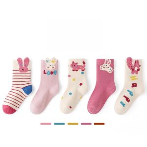 Winter Autumn Pure Cotton Class A Boneless Mid-Calf Socks for Girls