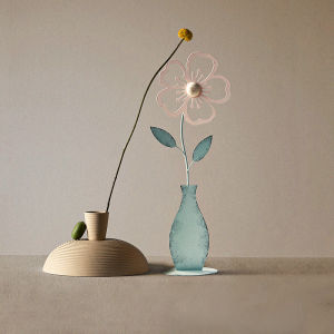 Vintage French Style Artificial Tulips Cherry Blossom Iron Art Decorations Living Room Desktop Ornaments High End Vintage Feel