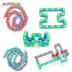 1/5 Chiếc Fidget Đồ Chơi Dây Xích Xe Đạp Theo Dõi Chất Lỏng Vòng Tay 24 Nút Thắt Wacky Chống Căng Thẳng Cảm Giác Đồ Chơi Giảm Căng Thẳng Và Lo Âu