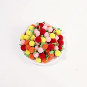 20Pcs Lovely Cartoon Fruits Colorful Plush Vegetables Fruits For Girls DIY Jewelry Earrings Headwear Phone Key Chain Accessories