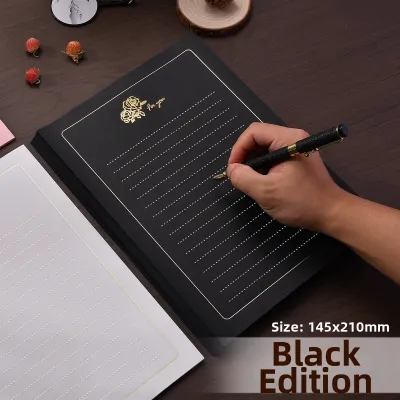 Elegant Gold Rose Handwritten Love Letter Paper Romantic Artistic Advanced Feeling Heat Pressed A4 Letterhead Paper