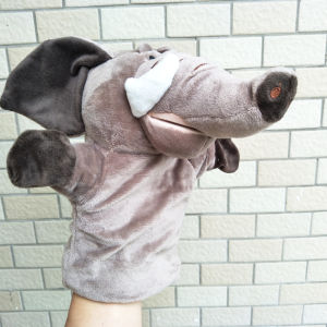 Cartoon Grey Elephant Hand Puppet Plush Stuffed Toy