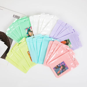 ✨Xinder✨Ins Macaron Color Self Sealing Bag Ziplock Plastic Bag Thickened Transparent Plastic Sealing Bag Jewelry Gift Mini Storage Bag