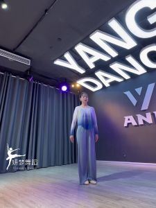 新款古典舞纱衣演出服女飘逸渐变宽松上衣落肩长袖现代舞蹈练功服New classical dance gauze dress performance dress Womens elegant and gradual loose top fall shoulder long sleeve modern dance training dress