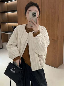Shalldoer | Padded Crinkle-effect Thick Outerwear Female 2026 Autumn Winter Small Stature Casual Loose Round Collar