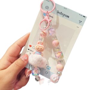 จี้เครื่องประดับกระเป๋าพวงกุญแจแบบลูกปัดสายคล้องโทรศัพท์ Hairball Lalab ซีรีส์ตุ๊กตาการ์ตูน