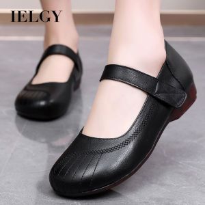 Ielgy màu trơn Giày da là mềm mại thoải mái không chịu mặc trượt mules phẳng cho phụ nữ