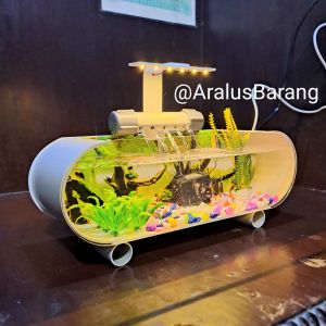 Aquarium Mini Full Set Dengan Pompa Dan Filter / Aquarium Akrilik / Aquarium Ikan Cupang / Aquarium