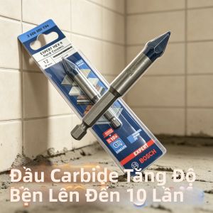 Bosch | Mũi Khoan Gốm Cứng Bosch Expert Hex-9 Đầu Carbide Tự Định Tâm Chuôi Lục Giác Dùng Cho Gạch Kính Đá Cẩm Thạch Gạch Xây Phụ Kiện Dụng Cụ Điện.