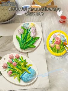 Hand-painted Fragrant Plaster Flower Pendant