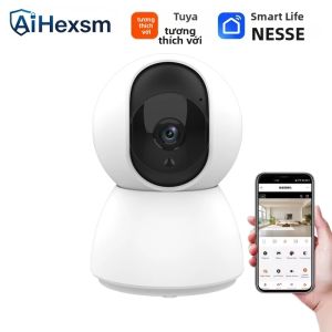 2K 400W Tuya Camera IP WiFi Thông Minh Giám Sát Từ Xa Không Dây Với Tính Năng Tự Động Theo Dõi Con Người An Ninh Gia Đình Giám Sát Thú Cưng Trong Nhà Màu Trắng