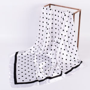 Head Scarf Women Luxury Brand 90×90cm Silk Square Scarf Satin Bandana Cheveux Soft Neckerchief Hijab Hair Scarves For Ladies