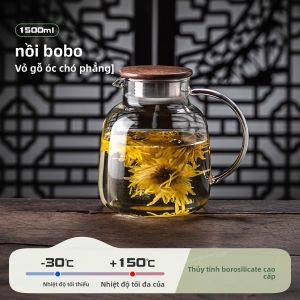 BOANG | Bình Trà Thủy Tinh Chống Nóng để Pha Trà Trắng