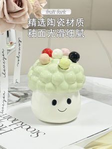 Stainless Steel Vegetable Fork Set Dessert Small Forks Storage Can Fruit Label High-End Feeling Home Use Fruit Stick