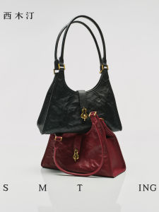 Ximuting Womens Underarm Tote Bag Handheld 2025 New Style Casual Simple Lock Closure Soft Medium Hardness Single Shoulder Bag