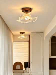 French Retro Glass Ceiling Light Flower Shape
