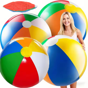 1/3/5 ชิ้น ลูกบอลชายหาดสีรุ้ง / ของเล่นสระว่ายน้ำเป่าลมสำหรับงานปาร์ตี้เกมน้ำในฤดูร้อน / ลูกบอลชายหาดสีรุ้งขนาดใหญ่จำนวนมากสำหรับงานปาร์ตี้ริมสระน้ำ
