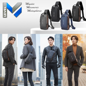 Sling bag shoulder crossbody Combination lock USB Scratch resistant Water resistant Light weight