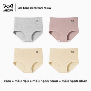 Quần lót nữ MiiOW làm bằng vải cotton cạp cao kháng khuẩn không bó sát