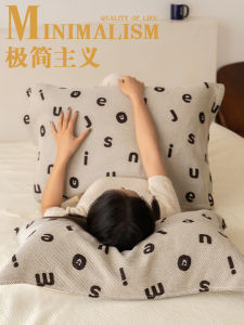 Pure Cotton Pillow Towels English Letter Design Womens Style Home Use Sweat Absorbent Single Person Pillow Cloth Handkerchiefs