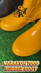 Nasara Korakoh 7000 Black Rubber Boot Highcut With fabric Inside For Industrial Uses / Kasut Hujan Bot Getah Kebun / 工业鞋