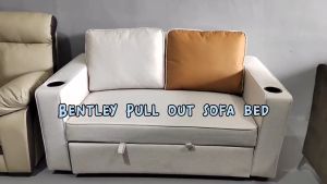 [FREE INSTALLATION] SMASIS BENTLEY Water Resistant Pull Out Sofa Bed with Cup Holders / 3 Angles Back Rest / Multi Functional Sofa Bed