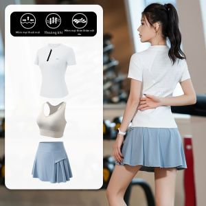 BAISILING | Quần Áo Thể Thao Nữ Mùa Hè Khô Nhanh Mở Ngực