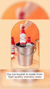 Stainless Steel Bucket Portable Large Capacity Household Bucket Kitchen Oil Bucket Storage Bucket Hotel Restaurant Thickened Bucket Ice Wine Bucket