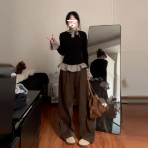 Black Long Sleeve T-Shirt Womens Base Shirt Inner Wear Sweet And Spicy Chic Top for Autumn Winter New Design Sensation