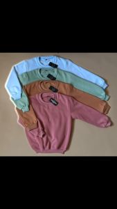Sweater Polos Anak Laki-Laki Perempuan 1-10 Tahun Warna Sage