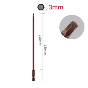 1Pcs 150mm 1/4inch Hex Shank Electric Screwdriver Bit H1.5-H6 Alloy Steel Magnetic Hex Head Screwdriver Bits Screw Driver Tools