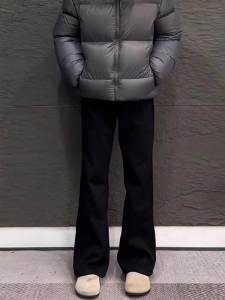 American High Street Vibe Black Fleece Lined Slim Fit Straight Leg Jeans Youth Casual Winter Warm Thickened Straight Tube Pants