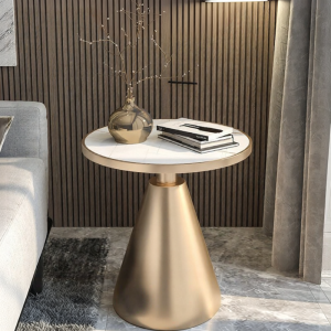 Minimalist Luxury Side Table Nightstand Rock Board Creative Small Round Table