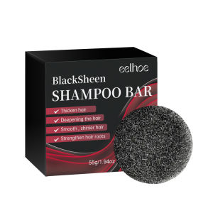Eelhoe Blacksheen Shampoo Bar Fast Effective Repair Perm Hair Gray White Color Dye Hair Darkening Shampoo Bar for Gray Hair Coverage Soap Bamboo Charcoal Cleaning Anti Dandruff Foaming Hair Treatment Solid Shampoos Hair Care Products