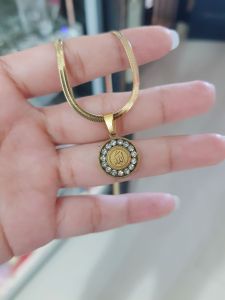 Kalung Titanium Lafadz Allah Gold Anti Karat Xds08