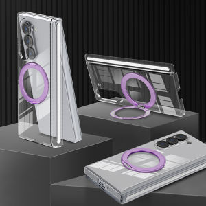 Ốp Điện Thoại Samsung Galaxy Z Fold Trong Suốt Chống Sốc Tích Hợp Nam Châm - Có Chân Đế Bảo Vệ Bản Lề Tương Thích Với Các Model 8 Ultra 7 6 5