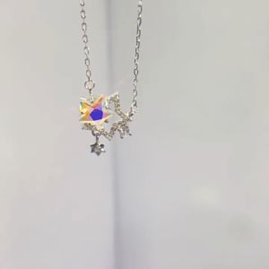Dây Chuyền Vòng Cổ Nữ Ngôi Sao Đính Đá Đổi Màu Độc Đáo Dễ Thương Kim Cương Sang Chảnh Thời Trang Sợi Mảnh Thanh Lịch Màu Bạc Sáng VC-132