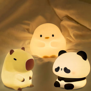 Capybara Silicone Night Light Cute Panda Rechargeable Adjustable Brightness Timing Rechargeable Nightlights For Kids Room