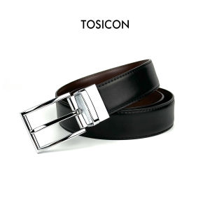 เข็มขัดผู้ชาย TOSICON ทรงเรียบง่าย สไตล์ธุรกิจ วัสดุหนังคุณภาพระดับไฮเอนด์ หัวเข็มขัดแบบหนีบ อุปกรณ์เสริมแฟชั่น