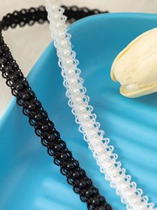 วัสดุตกแต่งเสื้อผ้า DIY ขอบไหมสีดำขาว ไม่มียางยืด สำหรับทำเครื่องประดับเสื้อผ้าฮันฟู่ ชุดกี่เพ้า คอเสื้อ เครื่องประดับแฟชั่น