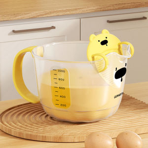 Measuring Cup 1000 ML Plastic Splash Proof Mixing Cup with Filter Screen Measuring Pitcher Dishwasher Safe Cooking and Baking Tool