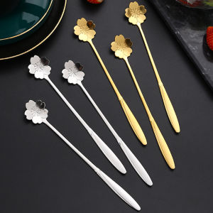 Cherry Blossom Coffee Stir Spoon Japanese-Style Extended Handle Mini Cute Short Coffee Spoon Small Spoon Milk Powder Exquisite Good-looking