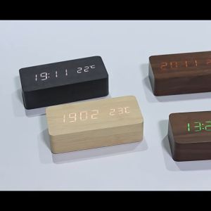 HANGDIAN(จัดส่งฟรีทั้งร้าน)ไม้นาฬิกาปลุก Led Smart Dual นาฬิกาปลุกแบบมีหน้าจอ Usb นาฬิกาทำจากไม้ นาฬิกาปลุกดิจิตอล รูปแบบกระจก led นาฬิกาปลุก ตั้งโต๊ะ นาฬิกาปลุกดิจิต