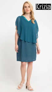 Krizia V-neck Sequined Sheer Overlay Dress