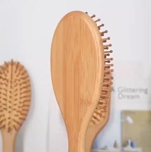 Natural Bamboo Cushion Scalp Massage Brush Comb Hair Growth Tonic Sikat Rambut Kayu Wooden Air Lembut Gugur Kepala