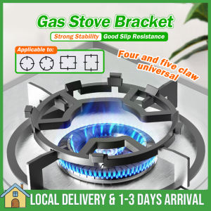 Gas Stove Bracket Stand Kitchen Cast Iron Non-slip Cookware Durable Cast Iron Pan Holder Rack 4&5 Ear Black Bracket Universal Rack Stove Moka Small Pot