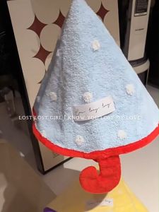 ผ้าเช็ดมือ ผ้าขนหนูมือ สไลต์ร่ม umbrella หนานุ่ม อเนกประสงค์ทำความสะอาด ลายขี้ริ้วน่ารัก